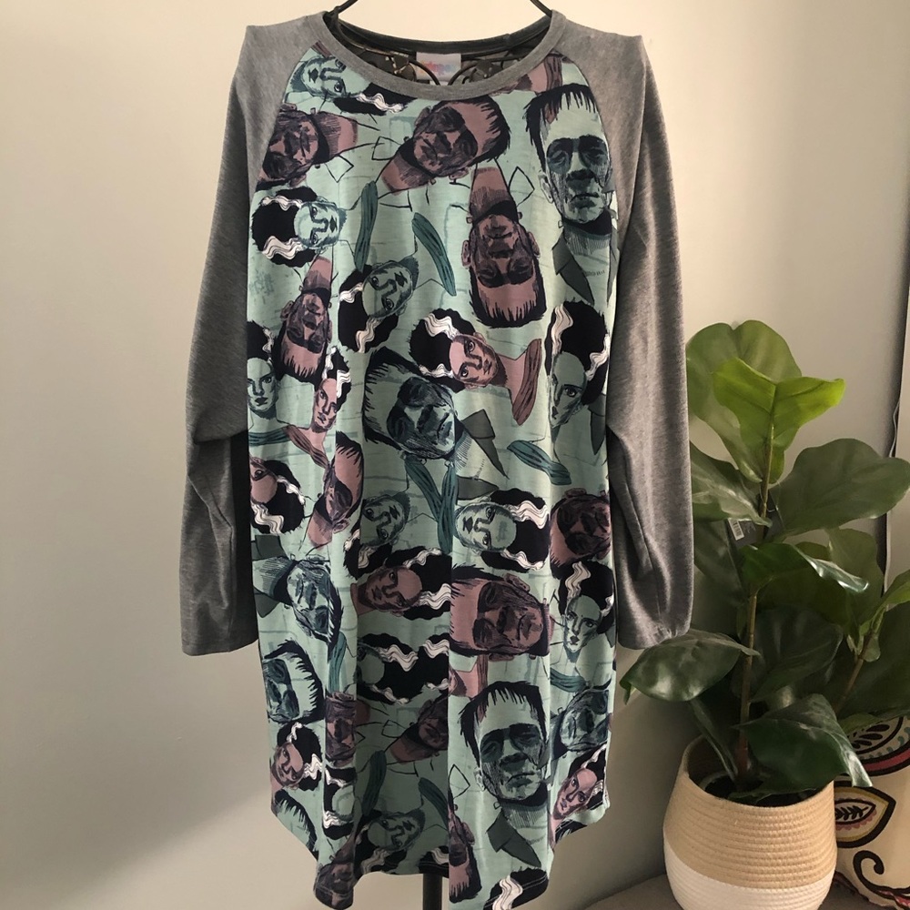 ❌SOLD❌LulaRoe Frankenstein Head Top- 2XL - Picture 1 of 4